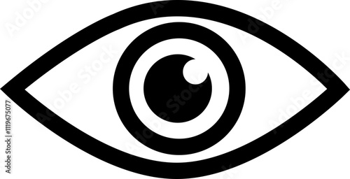 Eye icon. Simple eyeball. Eyesight vision sign. Eye modern symbol isolated on white background. Vector eye icon for visible passwords for apps and websites.