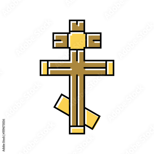 cross byzantine color icon vector. cross byzantine sign. isolated symbol illustration photo