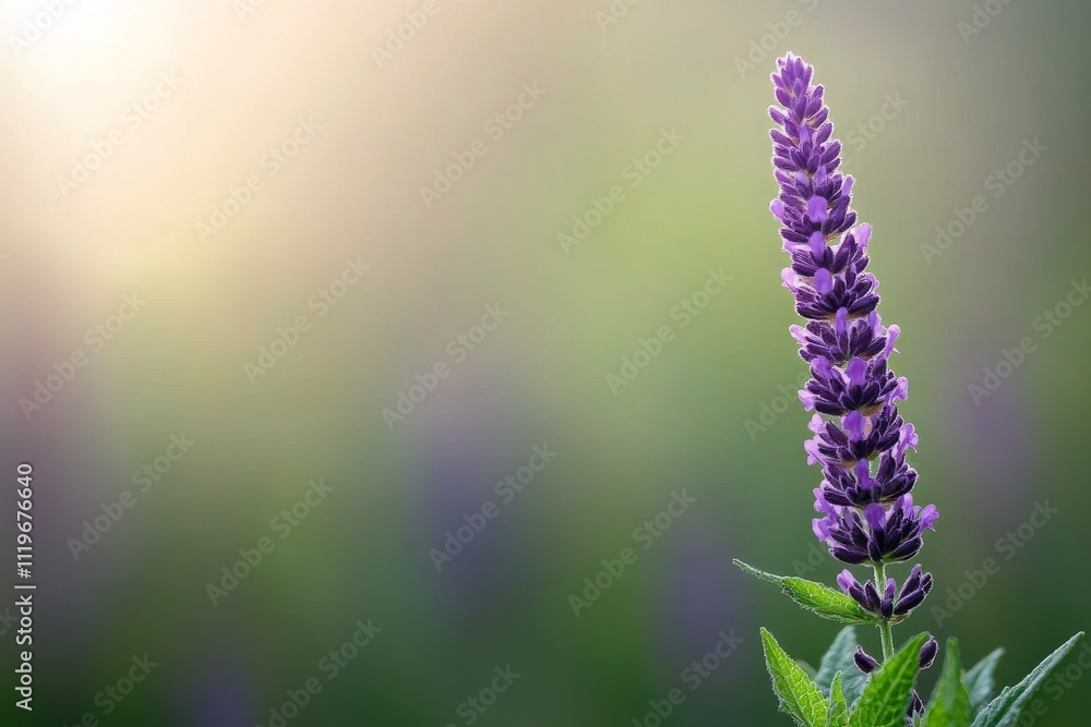 Beautiful purple flowering plant thriving in a lush garden setting during warm spring days Beautiful purple flowering plant thriving in a lush garden setting during warm spring days