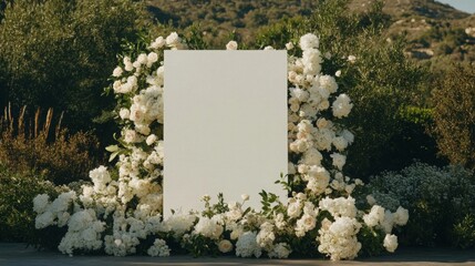 Wedding welcome sign board mock-up. Design template with place for text