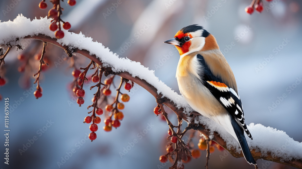 Dendrocopos major great spotted woodpecker
bird on a snowy branch in winter Dendrocopos major great spotted woodpecker
bird on a snowy branch in winter