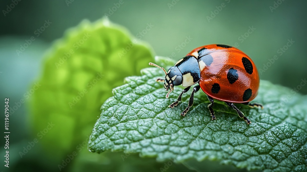 Ladybug Arriving as Natural Pest Control in Aphid Infested Garden Leaves Symbolizing Nature s Battle Ladybug Arriving as Natural Pest Control in Aphid Infested Garden Leaves Symbolizing Nature s Battle