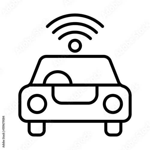 Connected Car line icon