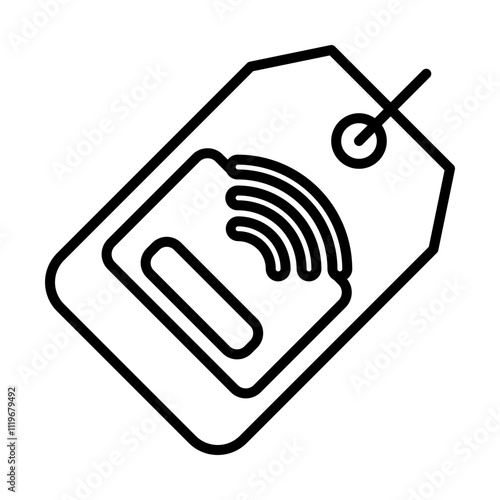 RFID Tag line icon
