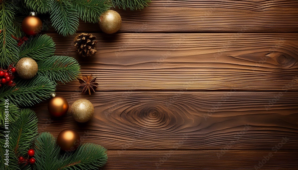 Natural wood texture, top view of natural pattern for backdrop, light wooden color, abstract background with gifts, christmas, greeting card design.