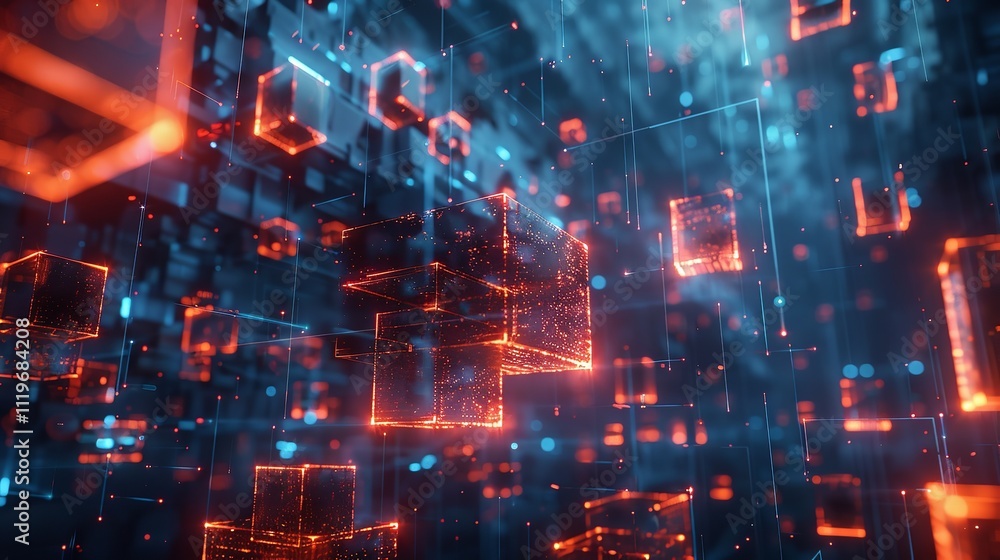 Futuristic metaverse digital cubes blocks technology network connection concept. Futuristic metaverse digital cubes blocks technology network connection concept.