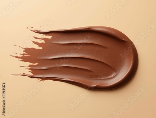 Chocolate Swirl Brushstroke on a Beige Background, and Creamy Mocha Mousse Tones for Art, Design, and Culinary Inspiration photo