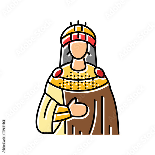 empress byzantine color icon vector. empress byzantine sign. isolated symbol illustration