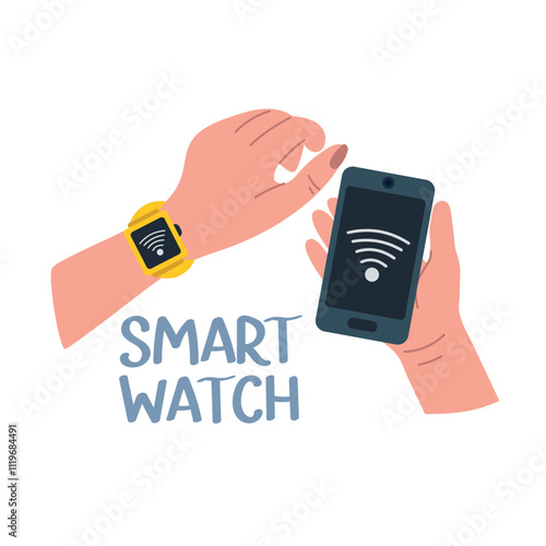 Set for cashless payment, consisting of a smartphone and a smart watch