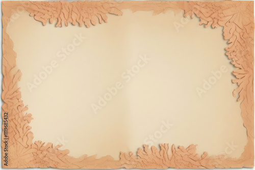 blank paper with sea plant decoration, holiday memories with your text
