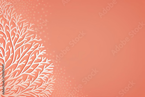 copy space with sea plants and colored paper background for summer concept
