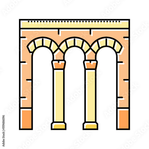 arch byzantine color icon vector. arch byzantine sign. isolated symbol illustration