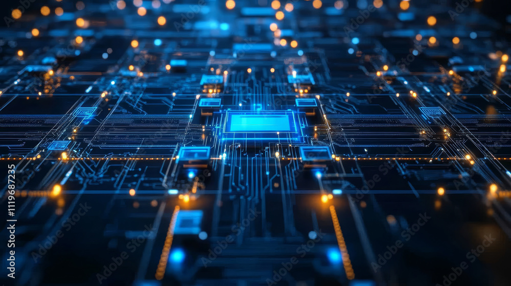 An industrial complex connected to a digital network