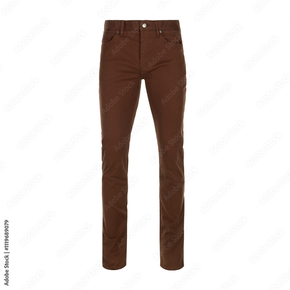 Brown men's jeans isolated on white background Brown men's jeans isolated on white background