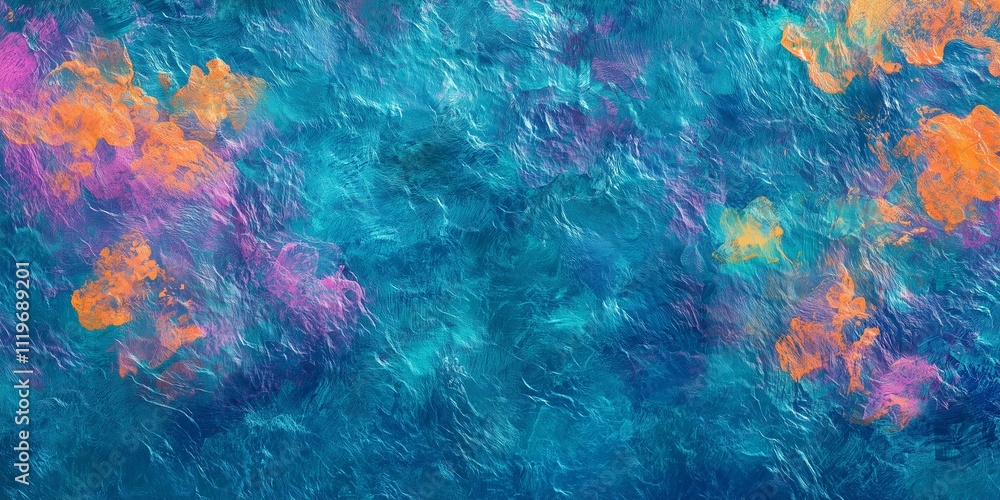 Abstract ocean-inspired texture with vibrant blue and orange hues Abstract ocean-inspired texture with vibrant blue and orange hues
