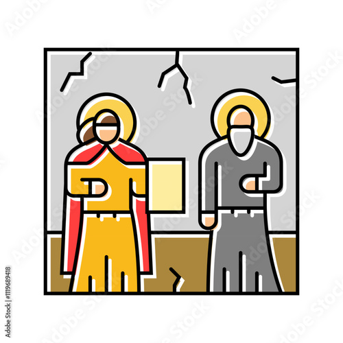 illuminated manuscript byzantine color icon vector. illuminated manuscript byzantine sign. isolated symbol illustration