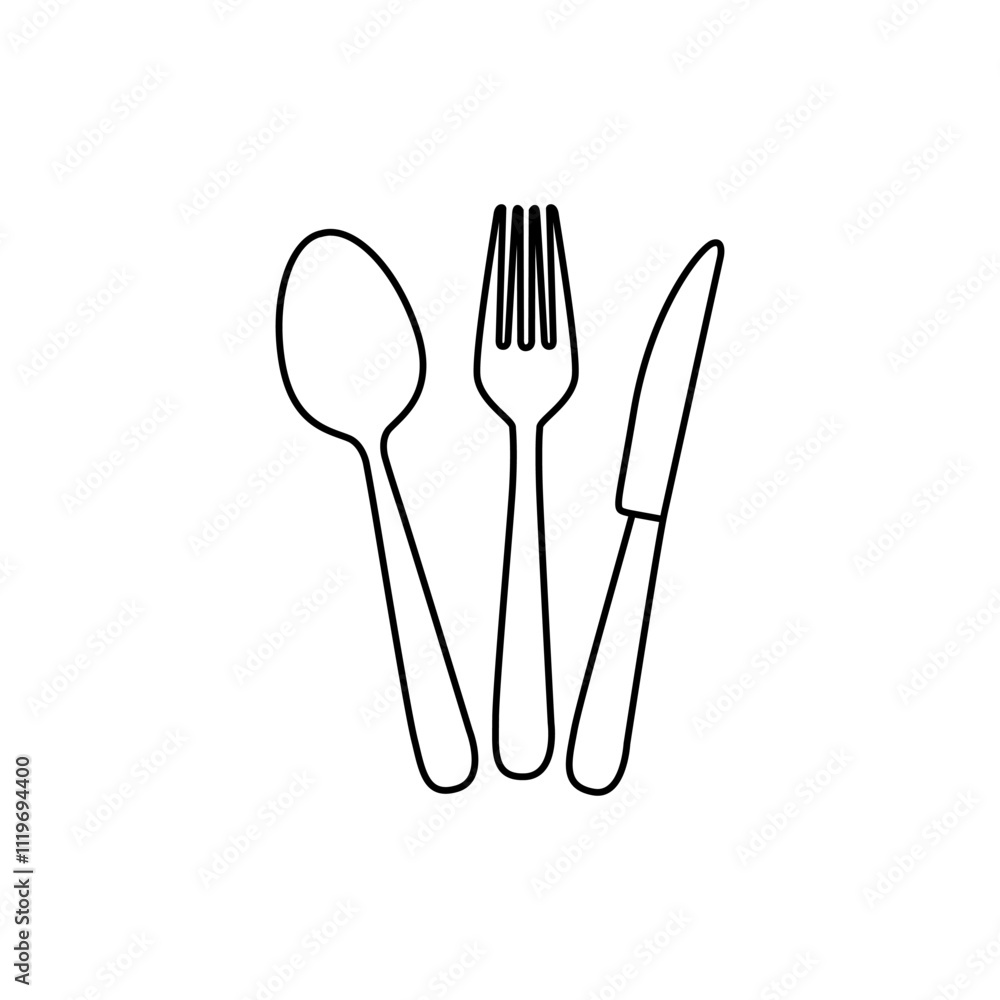 Knife, spoon and fork vector icon set. restaurant illustration sign collection. onboard food menu symbol. Knife, spoon and fork vector icon set. restaurant illustration sign collection. onboard food menu symbol.