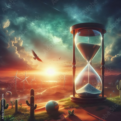 Hourglass Represents the fleeting nature of time