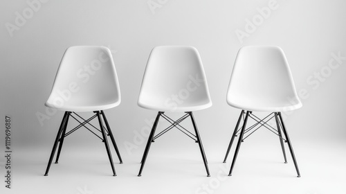 modern white dining chairs, eames inspired design sleek plastic seats black metal legs