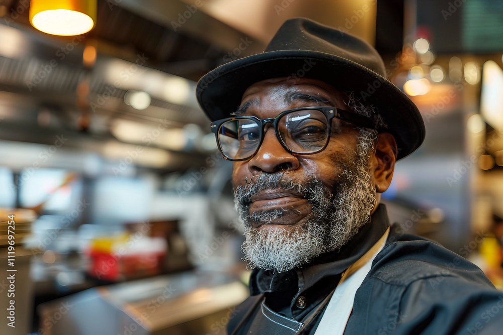 Generative AI Image of an Experienced Chef Preparing Oriental Cuisine in a Fast Food Kitchen Generative AI Image of an Experienced Chef Preparing Oriental Cuisine in a Fast Food Kitchen