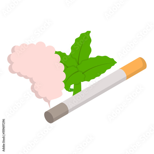 colloquially or smoking weed isometric concept, Cannagar vector icon design, Cannabis and marijuana symbol, thca and cbda sign, recreational herbal drug stock illustration