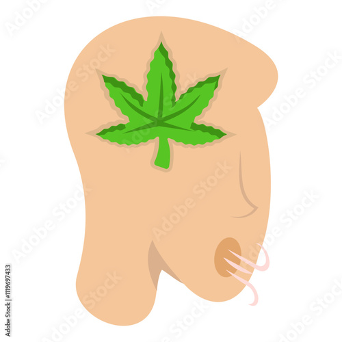 Blunt Smoker isometric concept, hophead vector icon design, Cannabis and marijuana symbol, thca and cbda sign, recreational herbal drug stock illustration