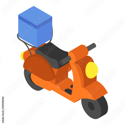 Herbs Delivery on Scooter isometric concept, Delivering weed on Bike vector icon design, Cannabis and marijuana symbol, thca and cbda sign, recreational herbal drug stock illustration