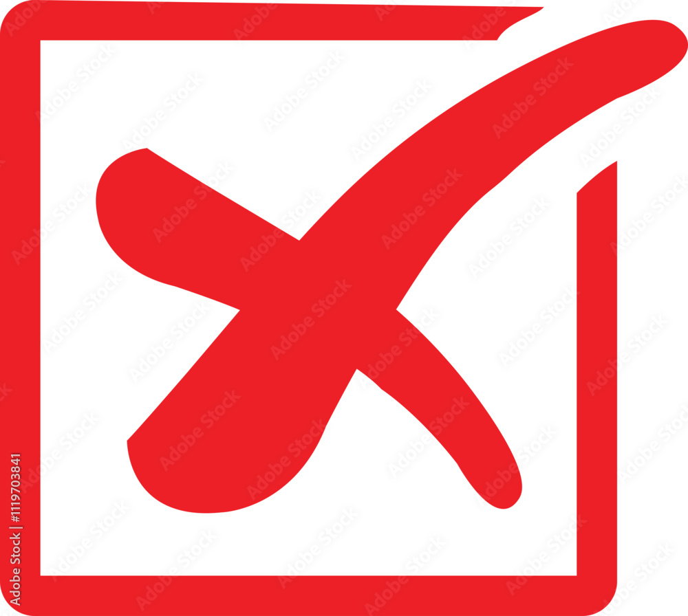 Fototapeta premium check mark symbolizing a negative response icon set. Concept of response options in questionnaires web. Social media elements. No Vector collection isolated transparent background.
