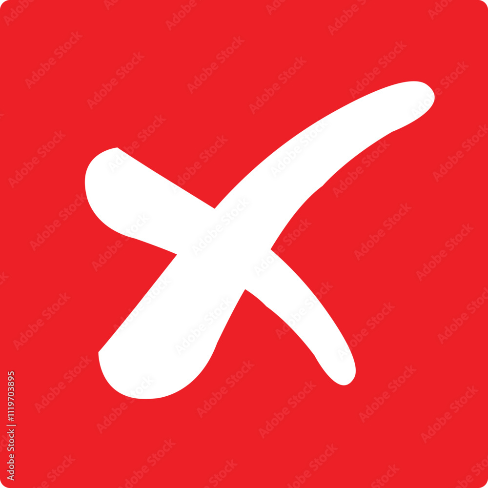 Fototapeta premium check mark symbolizing a negative response icon set. Concept of response options in questionnaires web. Social media elements. No Vector collection isolated transparent background.