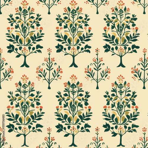 seamless christmas pattern with trees