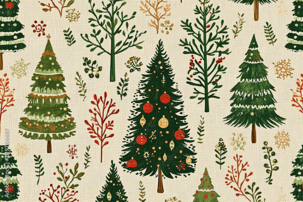 seamless christmas pattern with trees seamless christmas pattern with trees