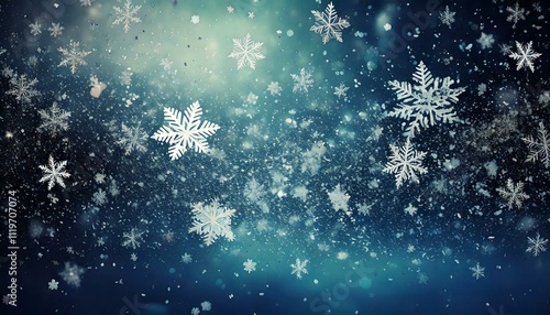 雪の結晶がたくさん降る夜