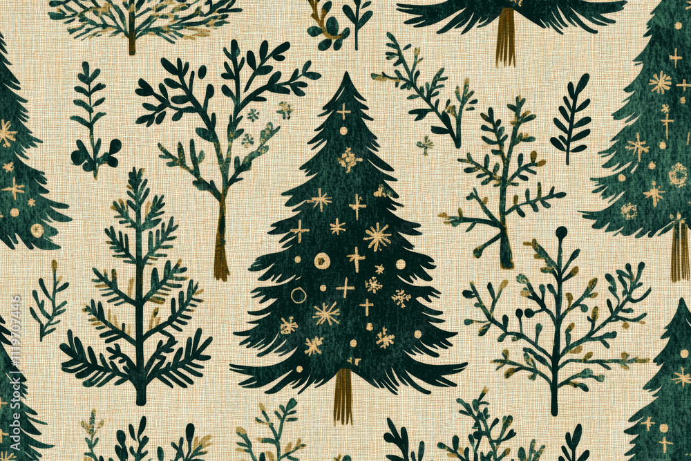 seamless christmas pattern with trees seamless christmas pattern with trees