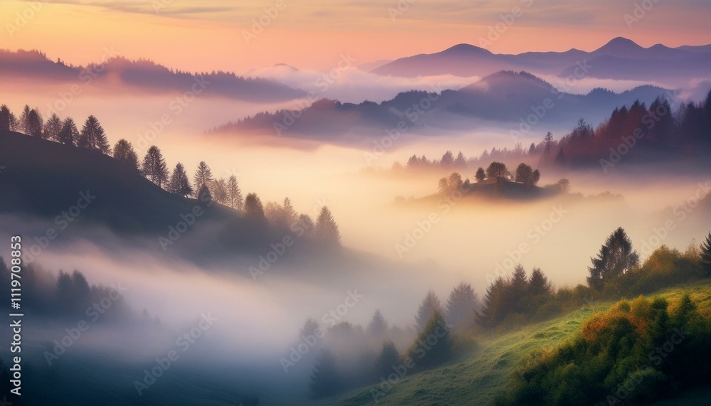 A serene escape in the misty mountains. A serene escape in the misty mountains.
