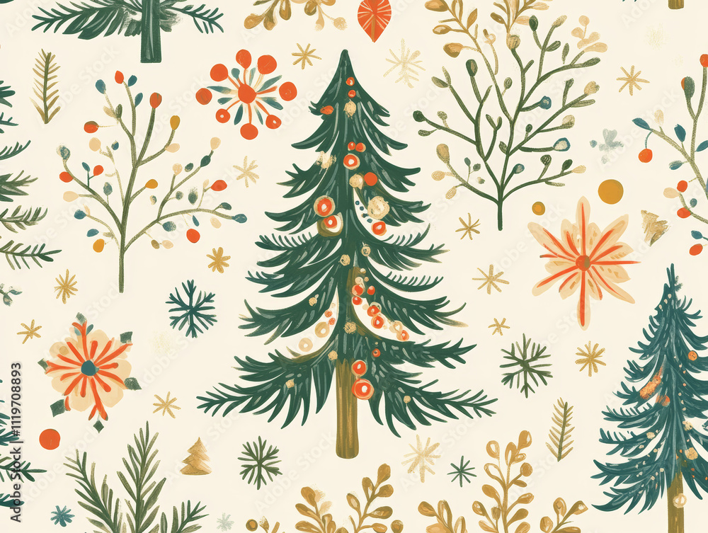 seamless christmas pattern with trees seamless christmas pattern with trees