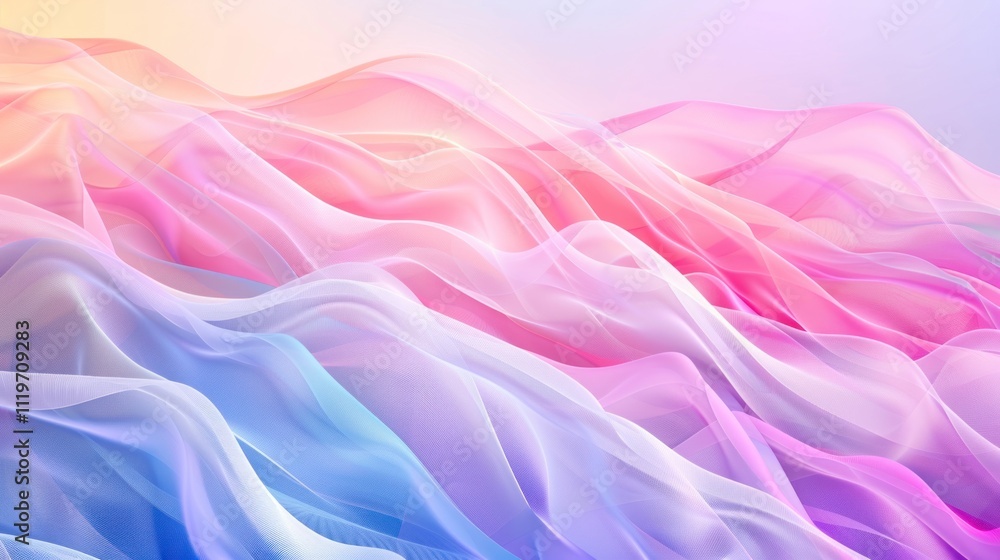 Obraz premium Abstract background featuring soft pastel waves and gradient colors, AI generated image