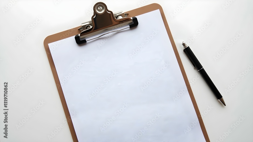 Mockup of a blank clipboard with a pen and copy space for design placement
Mockup of a blank clipboard with a pen and copy space for design placement