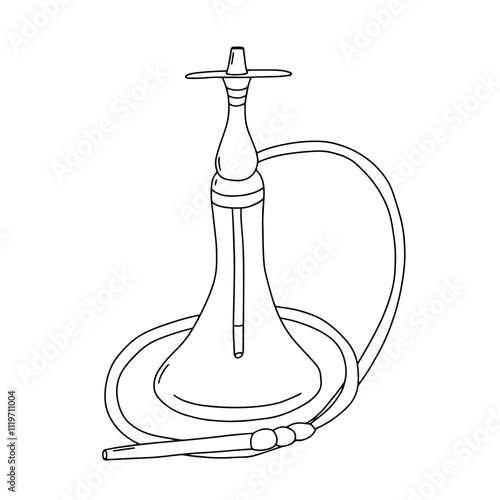 Hand drawn hookah vector sketch