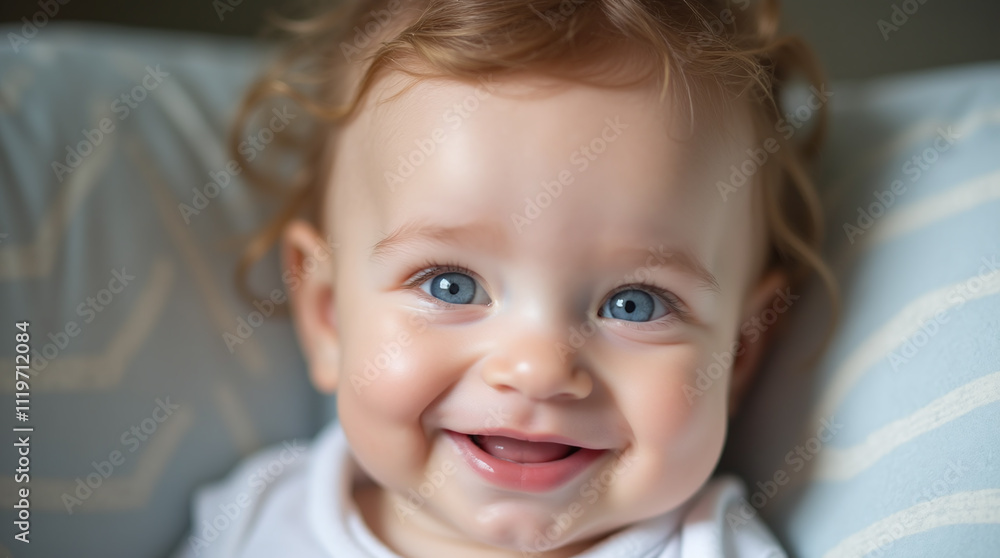 Adorable Cute Smiling Baby Infant Child with Blue Eyes Adorable Cute Smiling Baby Infant Child with Blue Eyes