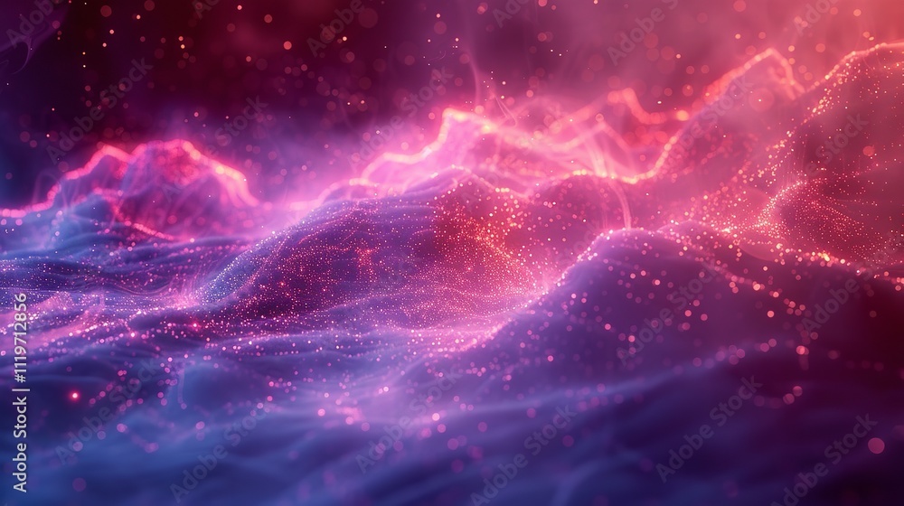 Abstract background with digital lightning and particles. Abstract background with digital lightning and particles.