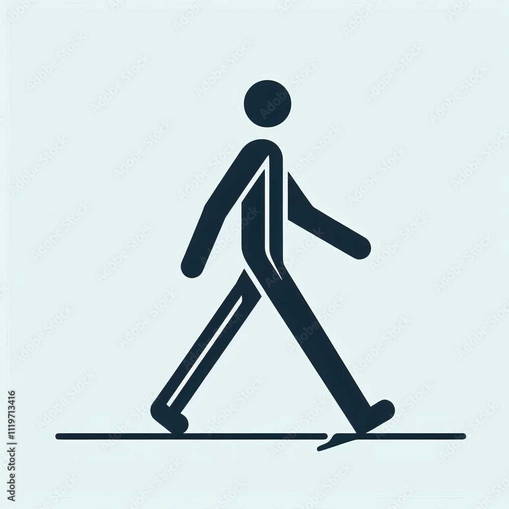 Minimalist Walking Figure A figure walking represented with simp Minimalist Walking Figure A figure walking represented with simp