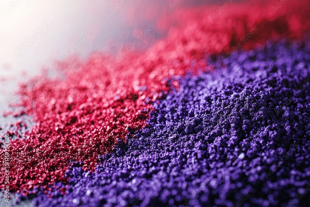 Vibrant Red and Purple Pigments Poured on Surface for Artistic Purposes with Fine Texture and Color Contrast for Creative Projects and Backgrounds Vibrant Red and Purple Pigments Poured on Surface for Artistic Purposes with Fine Texture and Color Contrast for Creative Projects and Backgrounds
