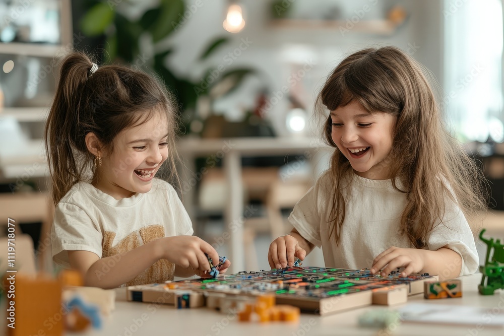 Playful Learning Corner Filled With Coding Toys for Young Children Engaging in Creative Activities Playful Learning Corner Filled With Coding Toys for Young Children Engaging in Creative Activities
