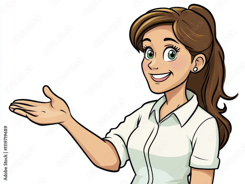 Professional Woman Vector Illustration with Gesture Professional Woman Vector Illustration with Gesture