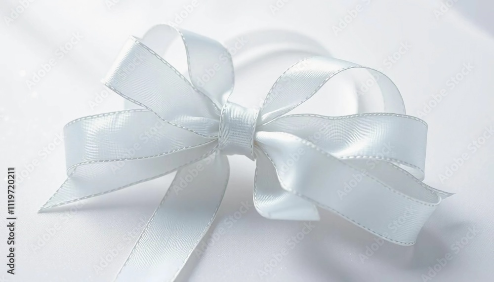 Naklejka premium white gift bow with ribbon