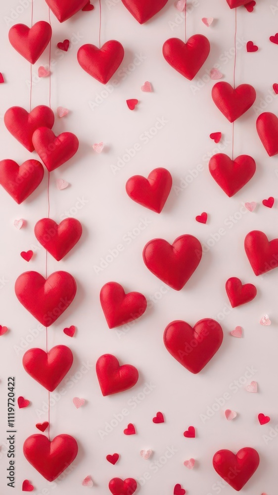 Valentine background with hearts falling on, falling Valentine background with hearts falling on, falling