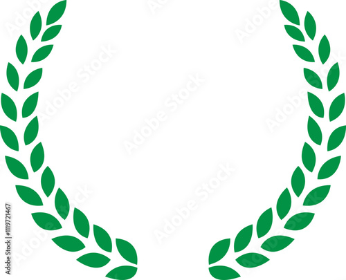 Circular foliate laurels branches icon Laurel wreath vectors isolated on transparent background. Silhouette vintage Heraldic trophy crest Greek olive branch award winner round emblem