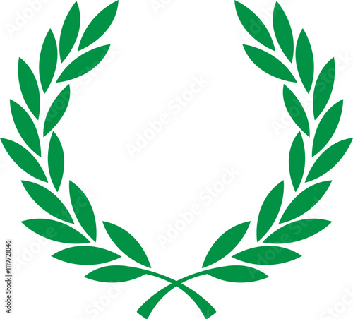 Circular foliate laurels branches icon Laurel wreath vectors isolated on transparent background. Silhouette vintage Heraldic trophy crest Greek olive branch award winner round emblem