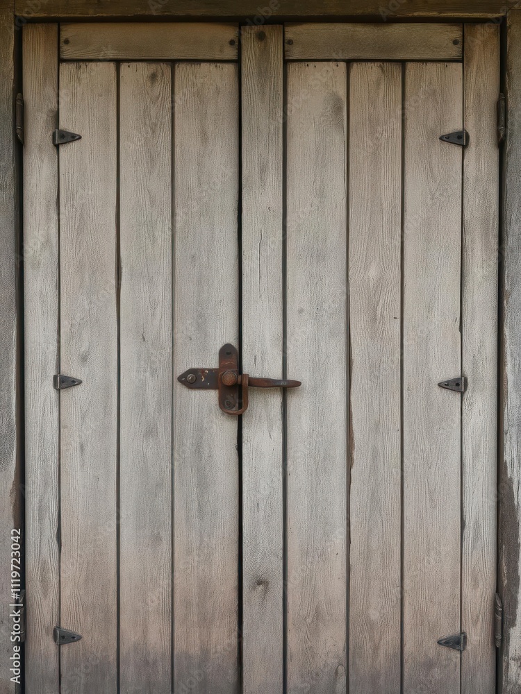 Old weathered barn door with peeling paint and rusty latch, agriculture, paint Old weathered barn door with peeling paint and rusty latch, agriculture, paint