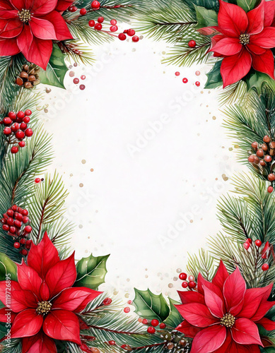 Karta świąteczna, Boże Narodzenie, miejsce do wklejenia. Generative AI